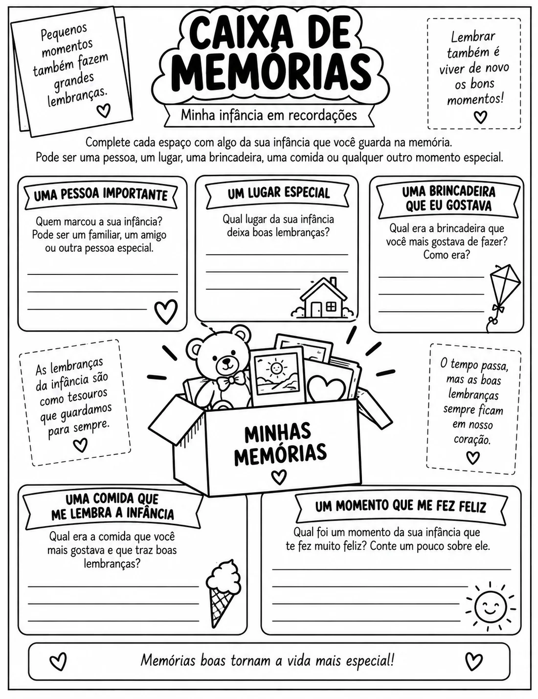 Memórias da Infância: Atividades de Escrita – 4º e 5º Ano — amostra 2: Atividades sobre memórias da infância para 4º e 5º…