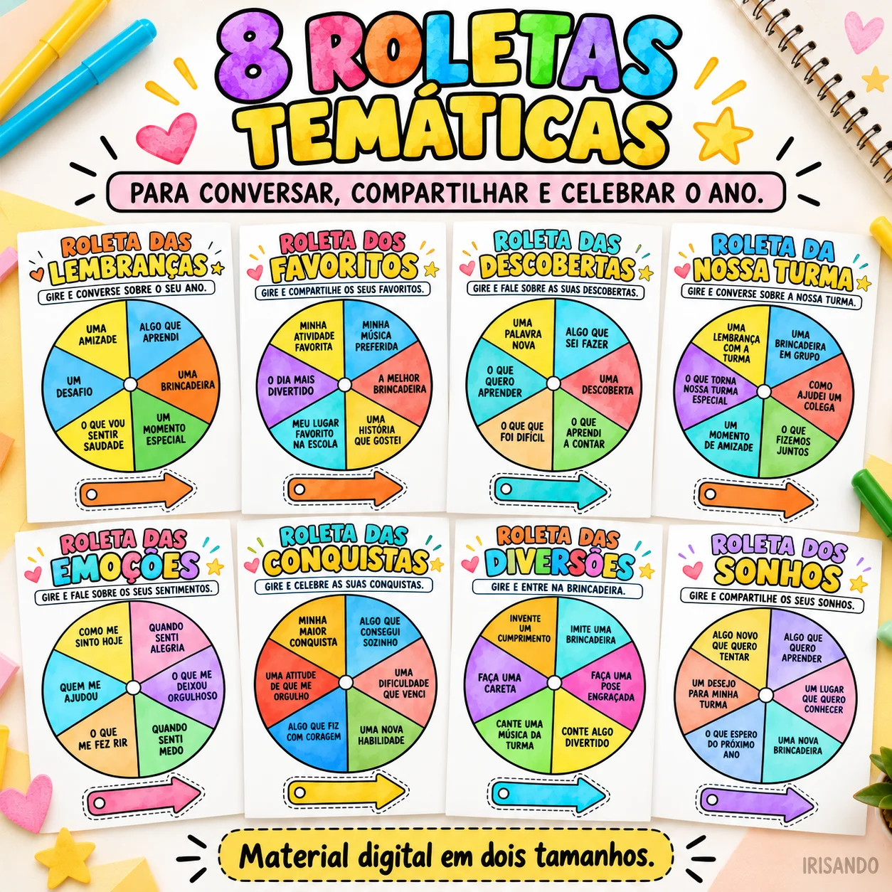 Memórias que Giram! | Roletas de Encerramento do Ano Letivo — amostra 2: Transforme o encerramento do ano em uma…
