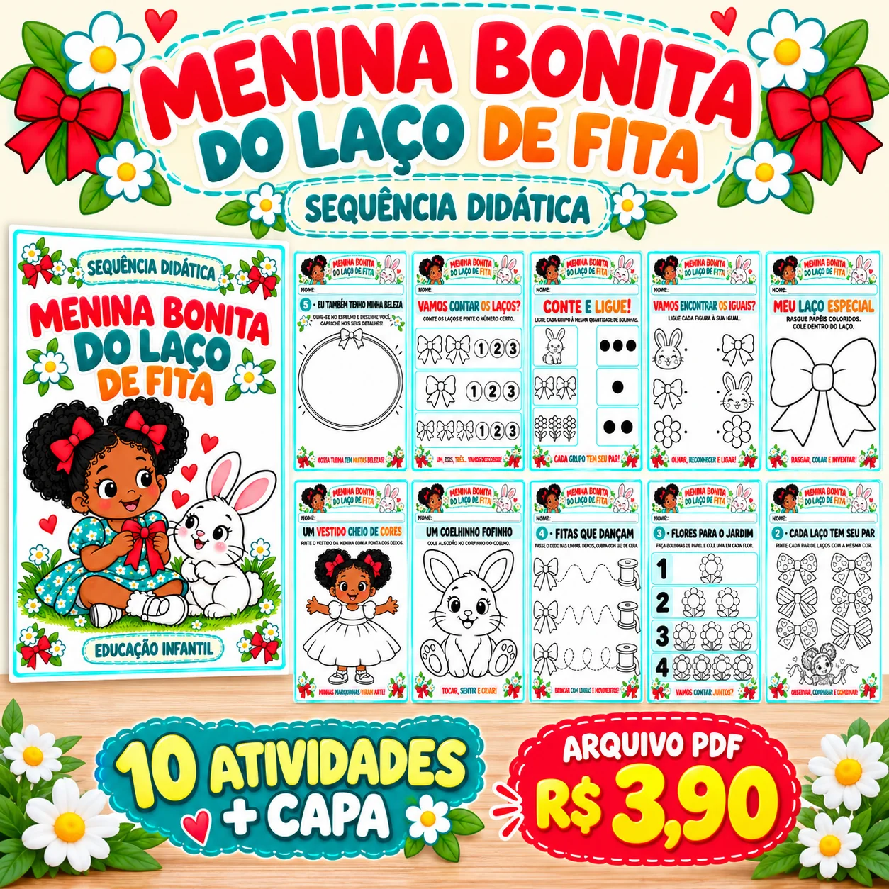 Menina Bonita do Laço de Fita – Atividades em PDF — amostra 1: Menina Bonita do Laço de Fita na Educação Infantil