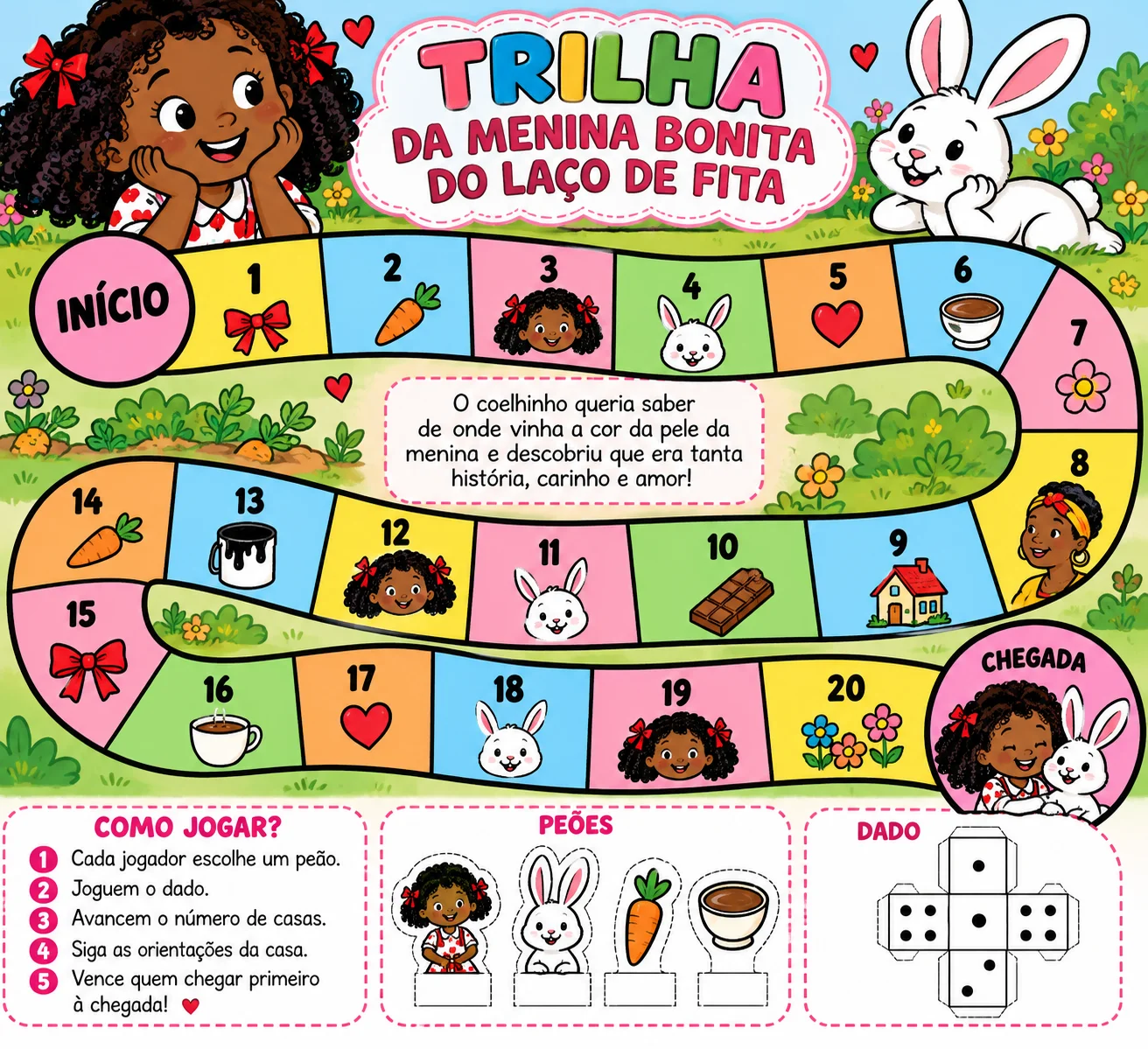 Menina Bonita do Laço de Fita Jogo da Trilha — amostra 4: Um jogo pedagógico lúdico e educativo inspirado na história A…