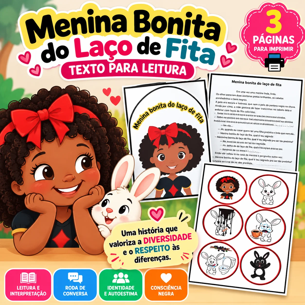 Menina Bonita do Laço de Fita – Texto para Leitura — capa do material