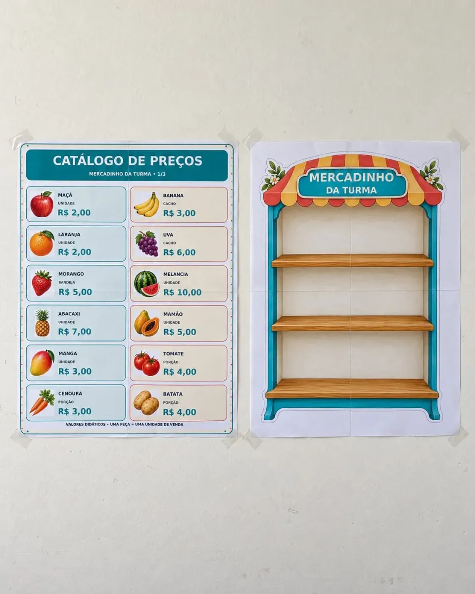 Mercadinho da Turma com 120 Páginas — Atividades para 3º ano: Kit completo para montar um mercadinho pedagógico com painel,…