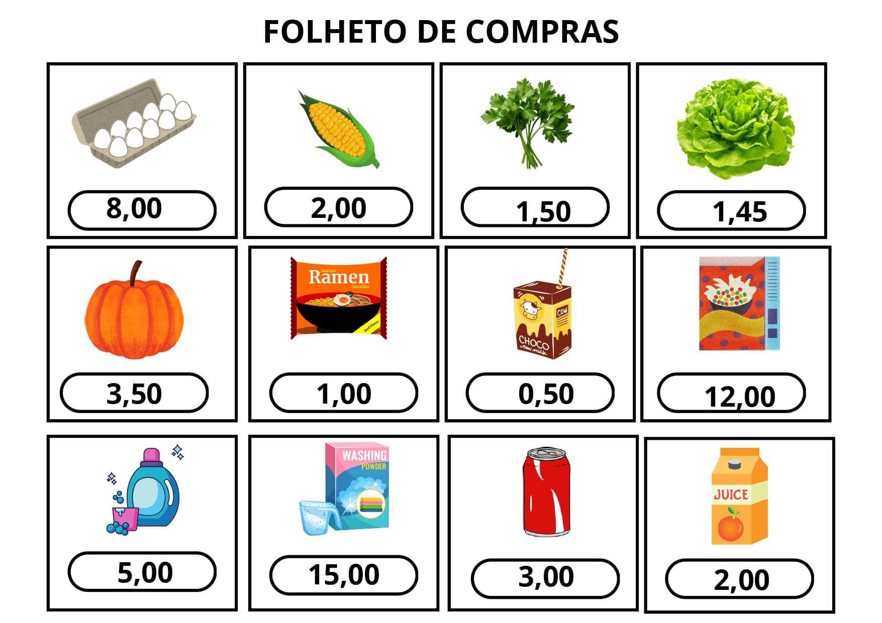 Mercadinho das compras – PDF para Imprimir — amostra 1: Sobre o MERCADINHO DAS COMPRAS