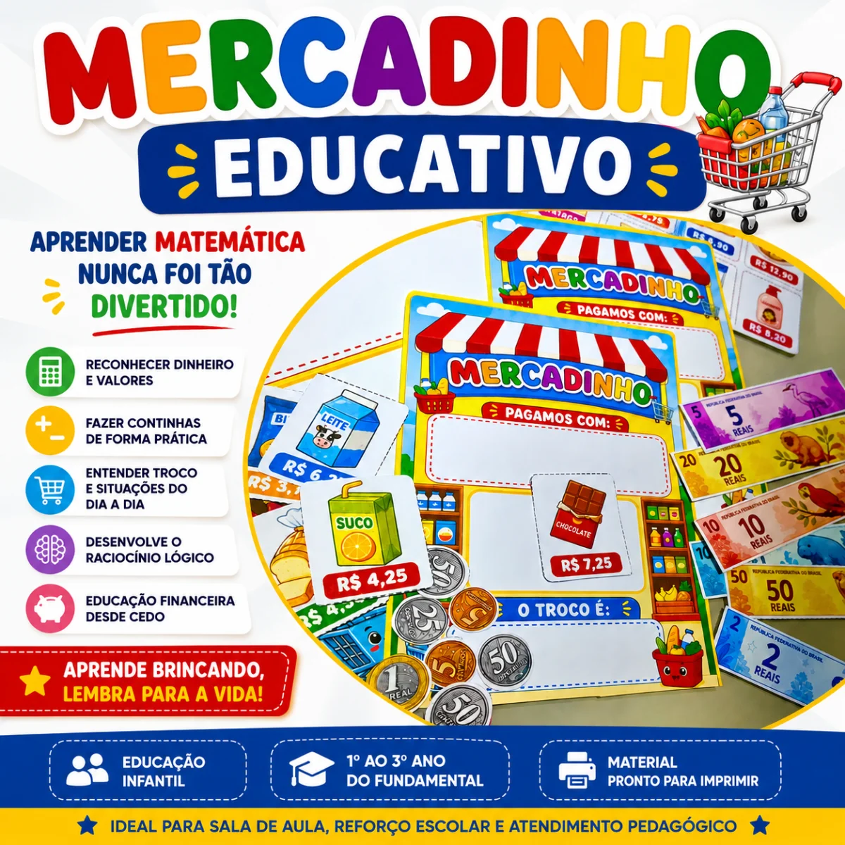 Mercadinho Educativo – Matemática para Anos Iniciais — Alfabetização para Educação Infantil: Mercadinho Educativo com…