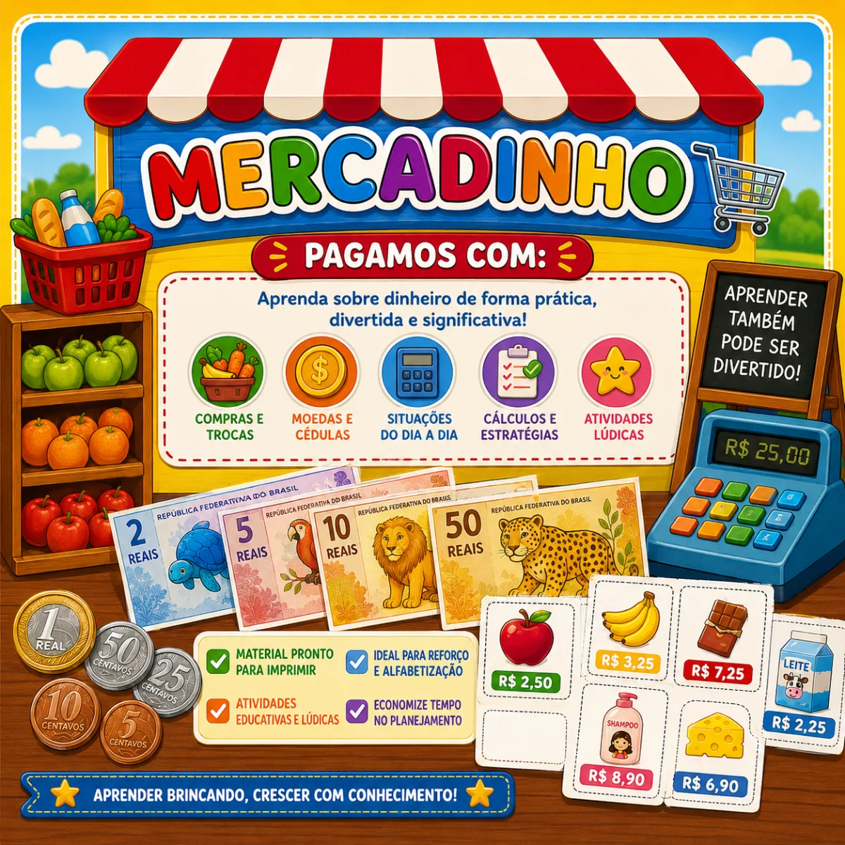 Mercadinho – PDF para Imprimir | Educação Infantil e Alfabetização — capa do material