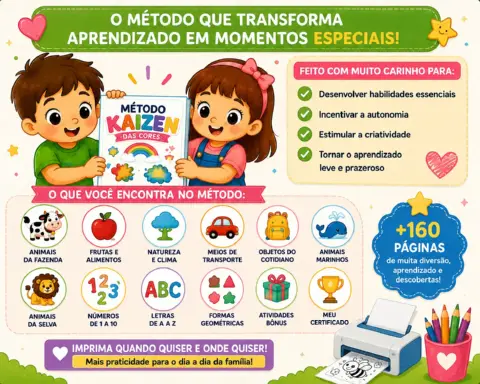 MÉTODO KAIZEN DAS CORES | LIVRO DE ATIVIDADES INFANTIS — amostra 1: O Método Kaizen das Cores é um livro digital de…