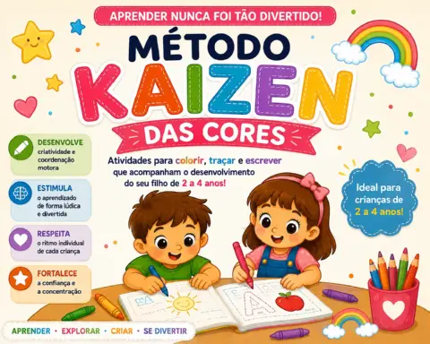 MÉTODO KAIZEN DAS CORES | LIVRO DE ATIVIDADES INFANTIS — capa do material