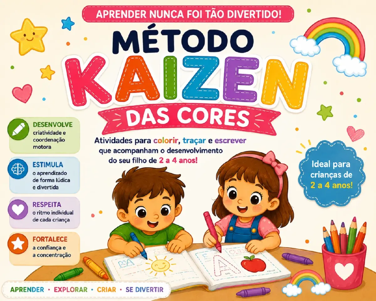MÉTODO KAIZEN DAS CORES | LIVRO DE ATIVIDADES INFANTIS — Alfabetização para Educação Infantil: O Método Kaizen das Cores é…