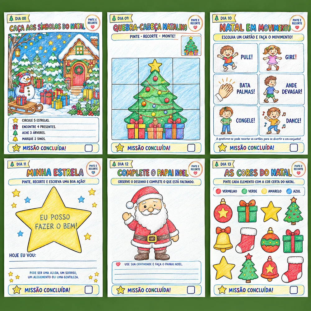 Atividades de Natal: 24 dias para brincar, criar e celebrar — amostra 3: 🌟 Aprender brincando fica ainda mais mágico! O…