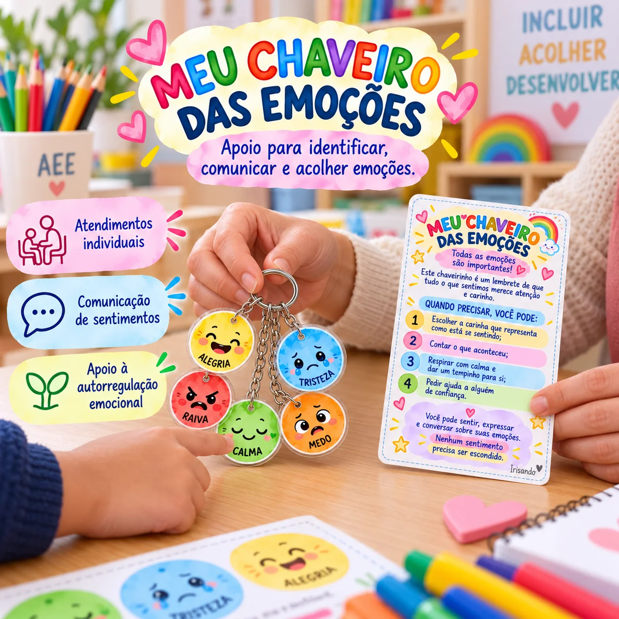 Meu Chaveiro das Emoções | Recurso Pedagógico — Datas comemorativas para Todas as séries: Recurso imprimível para trabalhar…