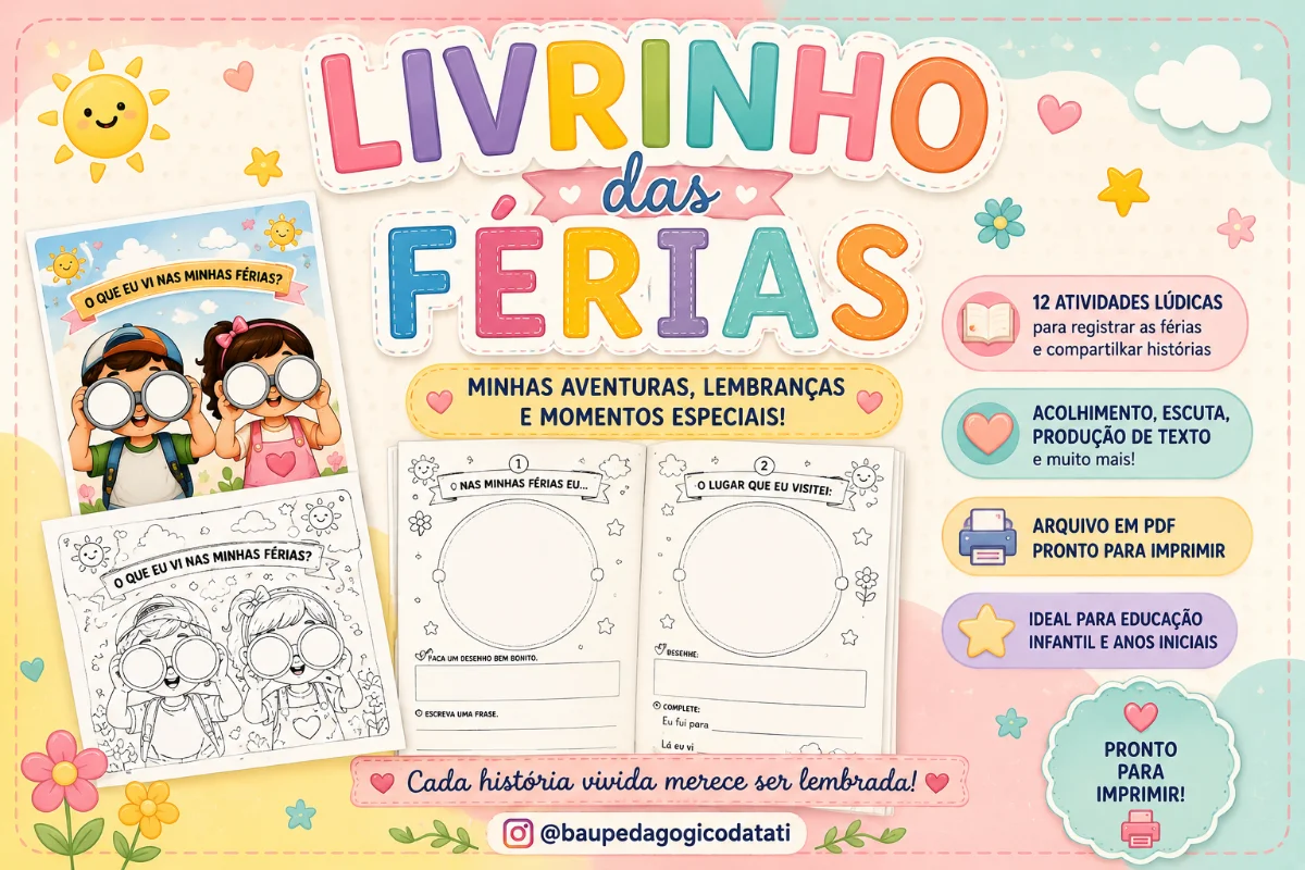 Meu Diário de Férias: Livrinho de Acolhimento na Volta às Aulas — Português para Educação Infantil: Livrinho com 12…