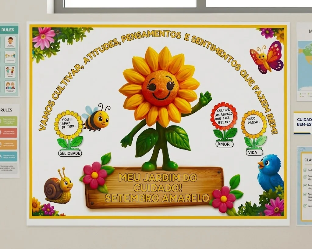 Meu Jardim do Cuidado – Painel Interativo Setembro Amarelo — amostra 2: Painel interativo Setembro Amarelo: a criança… Meu Jardim do Cuidado – Painel Interativo Setembro Amarelo — amostra 2: Painel interativo Setembro Amarelo: a criança…