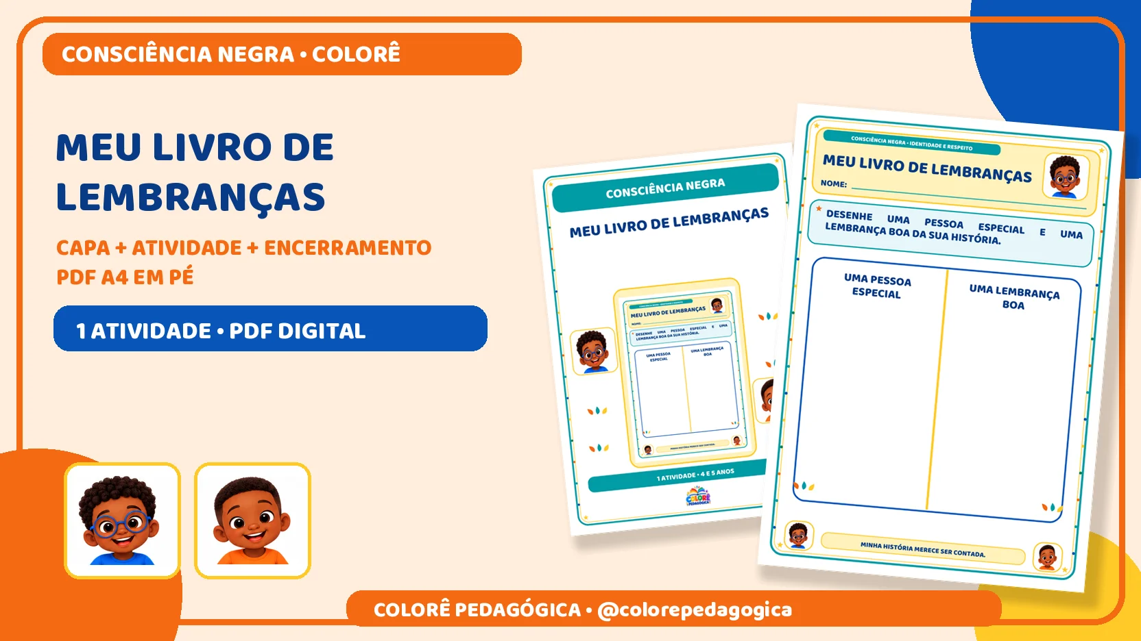Meu livro de lembranças | Consciência Negra — capa do material