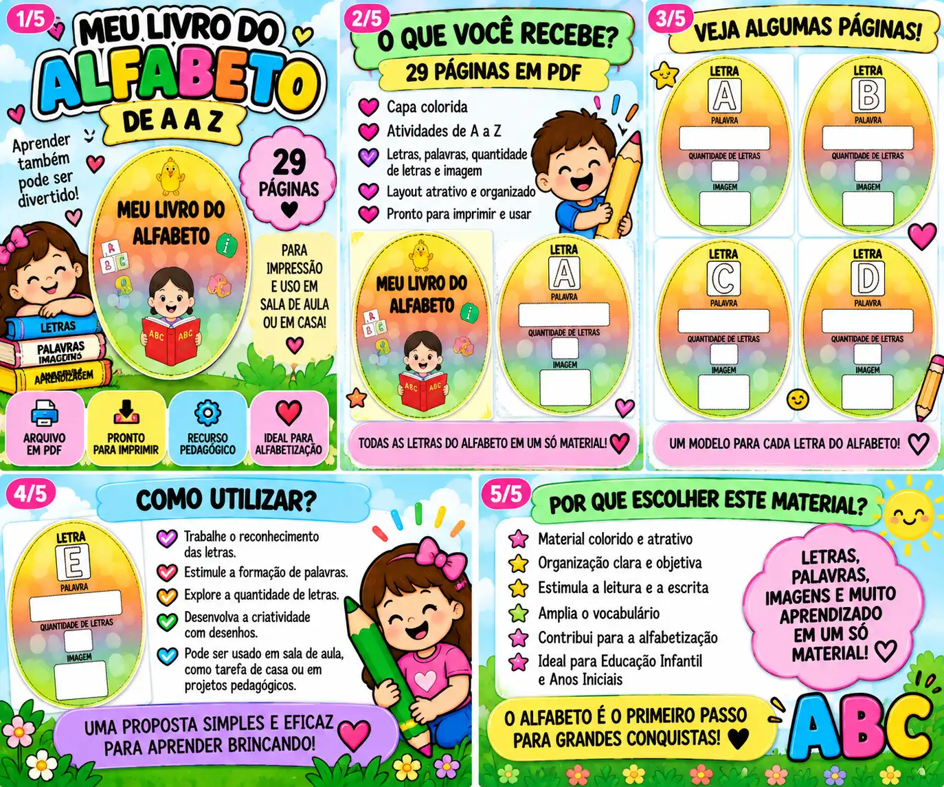 Meu Livro do Alfabeto – Atividades de A a Z para Alfabetização | PDF — Alfabetização para Educação Infantil: Meu Livro do…