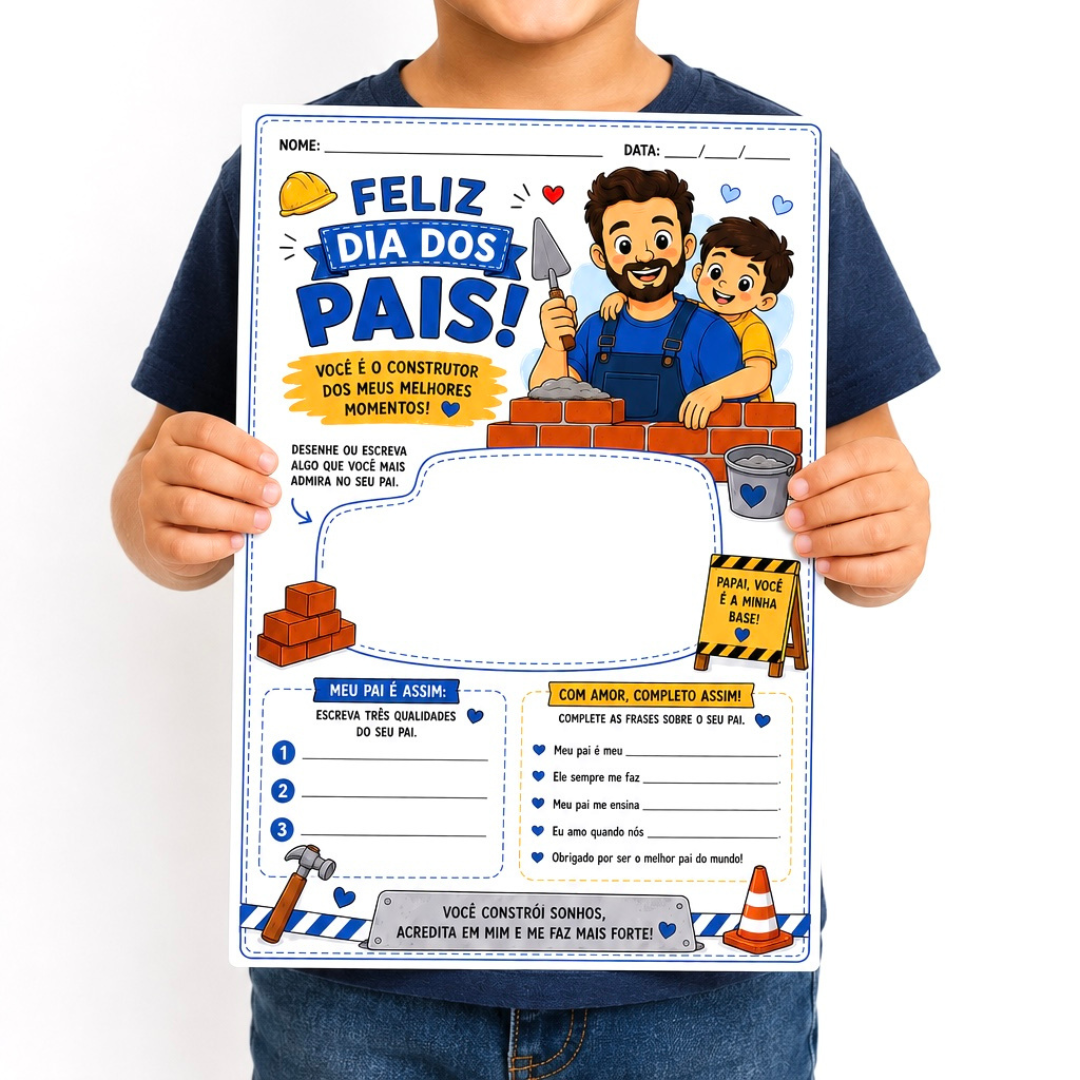 Meu pai construtor - atividade interativa dia dos pais – PDF para Imprimir — capa do material