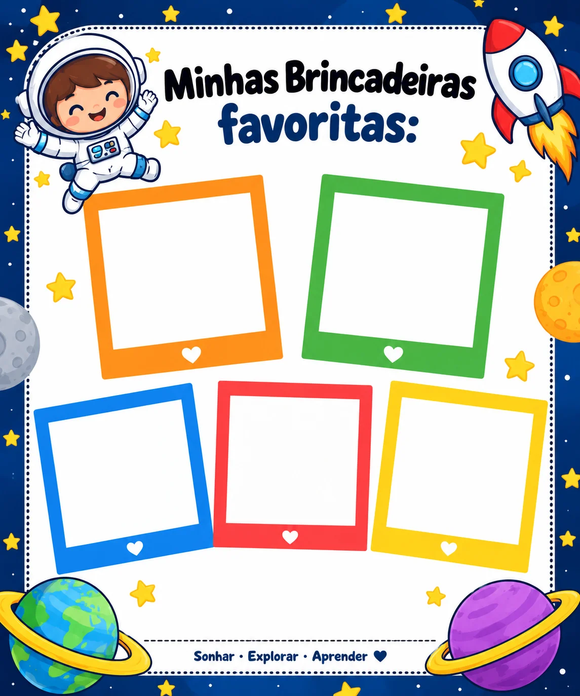 Meu Portfólio Infantil Tema Astronauta Registro das Memórias Escolares — amostra 1: Valor sugerido: R$ 7,90.