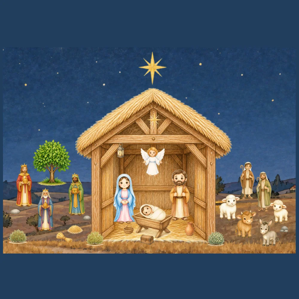 Meu Presépio de Natal — Painel para Montar e Decorar — Datas comemorativas para Educação Infantil: Monte um lindo painel do…