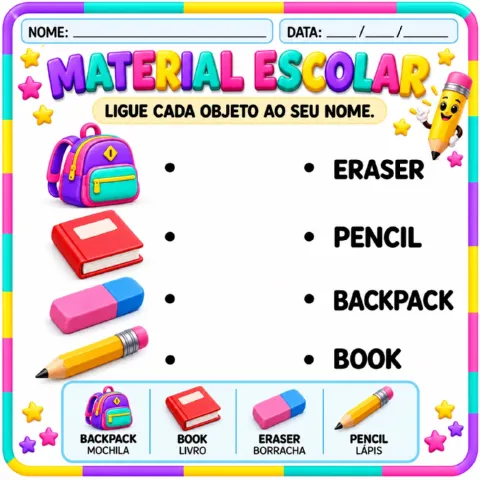 Meu Primeiro Inglês: Aprender e Brincar Alfabetização Anos iniciais — amostra 5: Apostila de inglês com vocabulário…