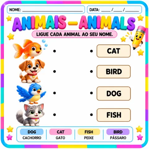 Meu Primeiro Inglês: Aprender e Brincar Alfabetização Anos iniciais — amostra 6: Apostila de inglês com vocabulário…