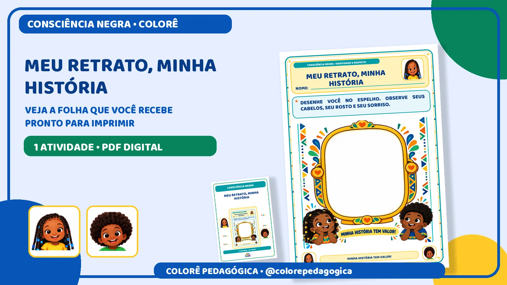 Meu retrato, minha história | Consciência Negra — amostra 3: Atividade de autorretrato para valorizar a identidade na…