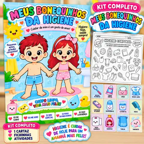 Meus Bonequinhos Da Higiene – Kit Completo Em PDF! — capa do material
