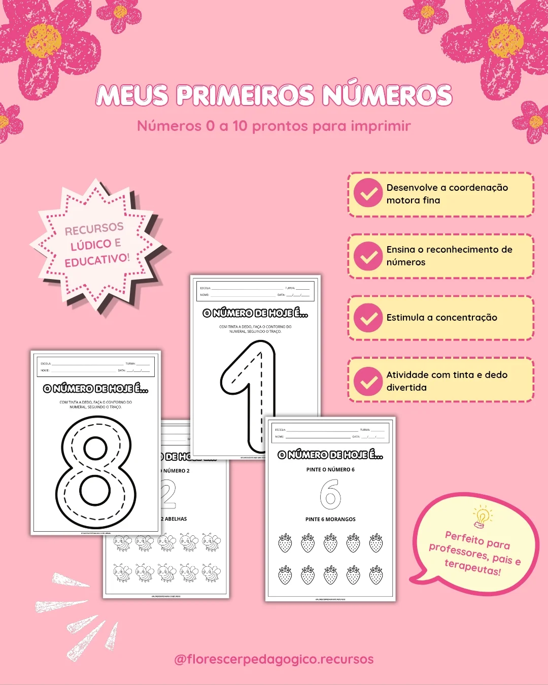Meus Primeiros Números - 0 a 10 | Atividade Numérica para Educação Infantil — Alfabetização para Educação Infantil:…