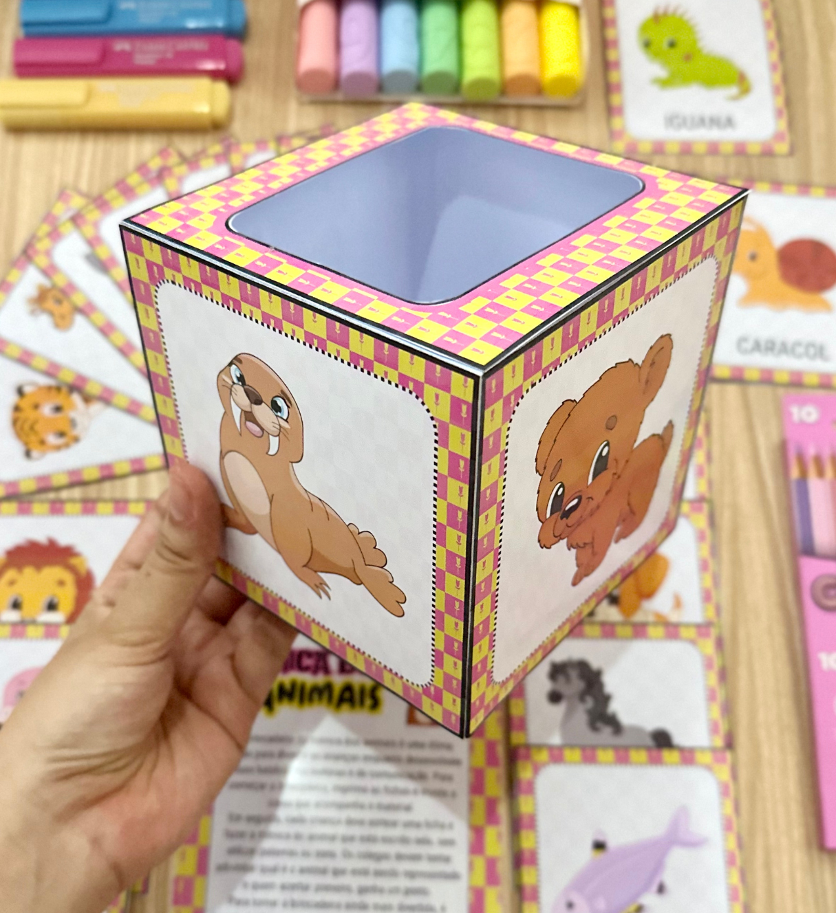 Mímica dos Animais: Jogo em PDF com 36 Fichas para Imprimir — amostra 2: O que vem no material