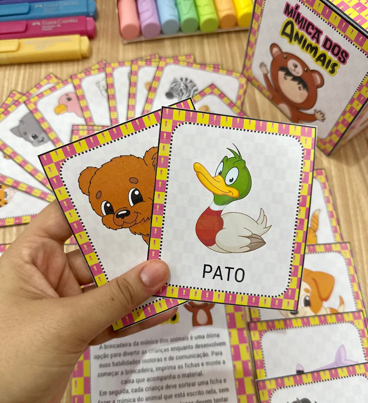 Mímica dos Animais: Jogo em PDF com 36 Fichas para Imprimir — amostra 5: Leve movimento e interação à turma com a Mímica…