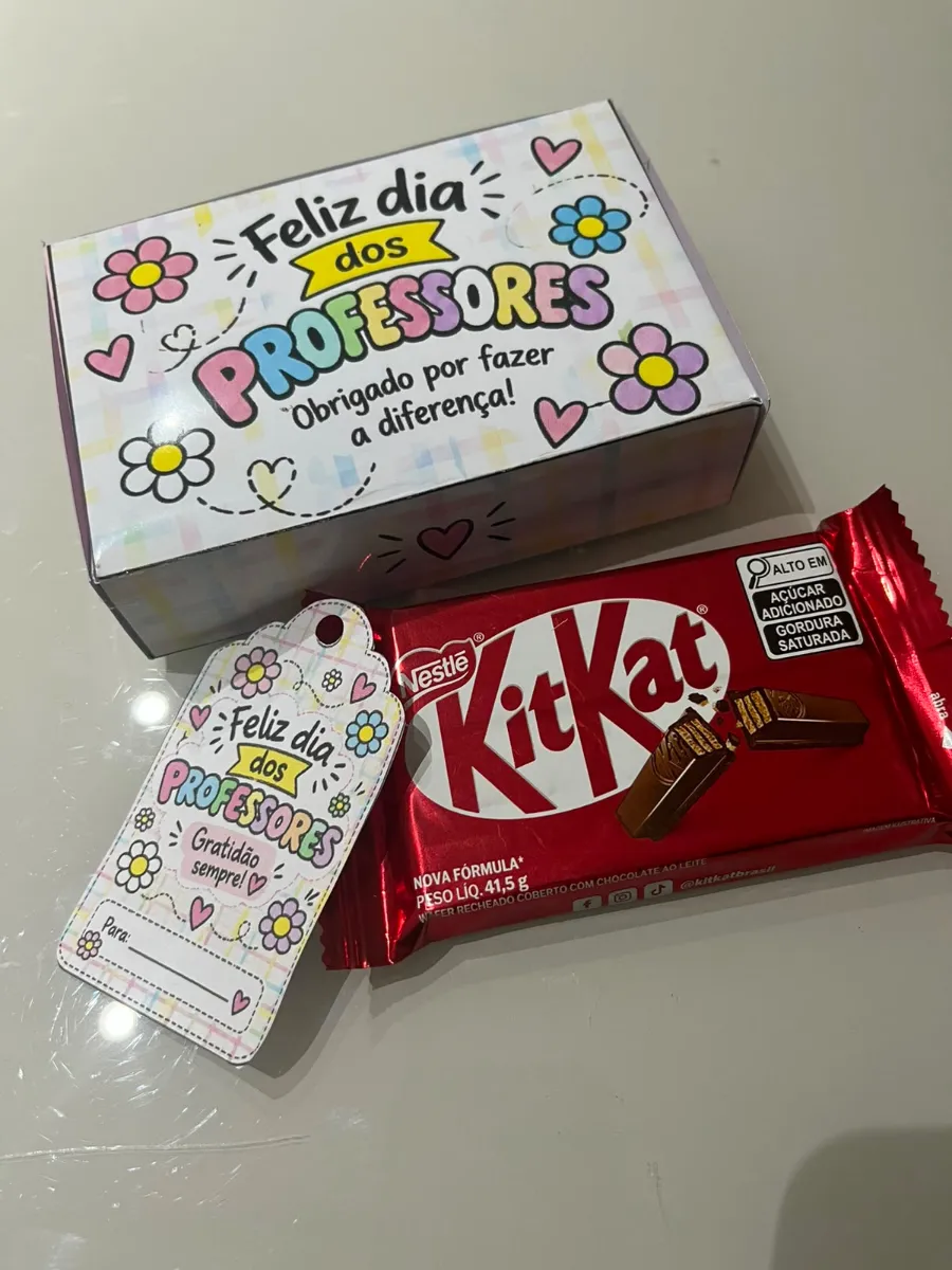 Mimo Dia do Professor - Caixinha Porta Chocolate + Tags — amostra 2: Uma lembrancinha delicada, criativa e pronta para…