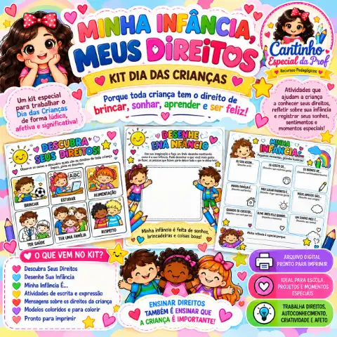 🌈MINHA INFÂNCIA, MEUS DIREITOS - Kit Dia das Crianças🌈 — capa do material