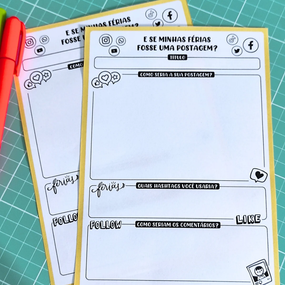 Minhas Férias - Volta às aulas – PDF para Imprimir — amostra 4: Atividades criativas para recepção de seus alunos no volta…