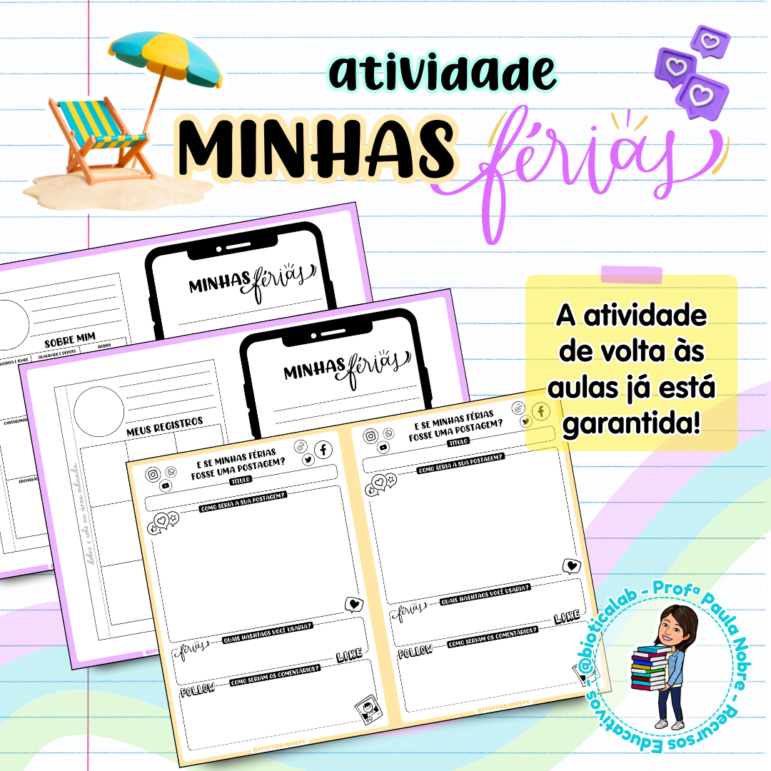 Minhas Férias - Volta às aulas – PDF para Imprimir — capa do material