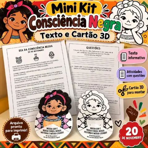 Mini Kit Consciência Negra – Texto e Cartão 3D — capa do material