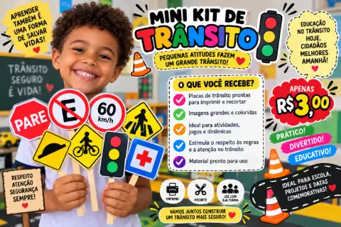 Mini kit de trânsito - aprender e muito divertido! — capa do material