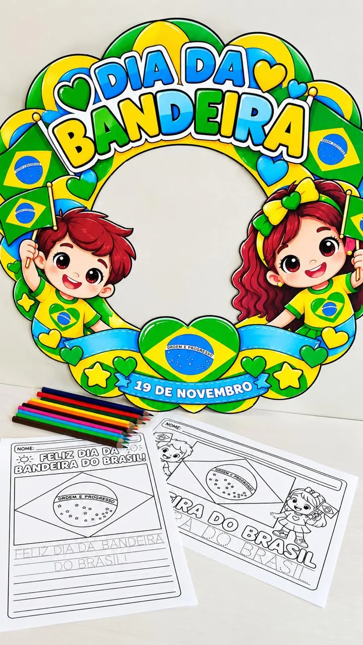MINI KIT – DIA DA BANDEIRA! Vamos celebrar💛💙 — amostra 3: crianças atividades educativas e uma linda recordação MINI KIT – DIA DA BANDEIRA! Vamos celebrar💛💙 — amostra 3: crianças atividades educativas e uma linda recordação