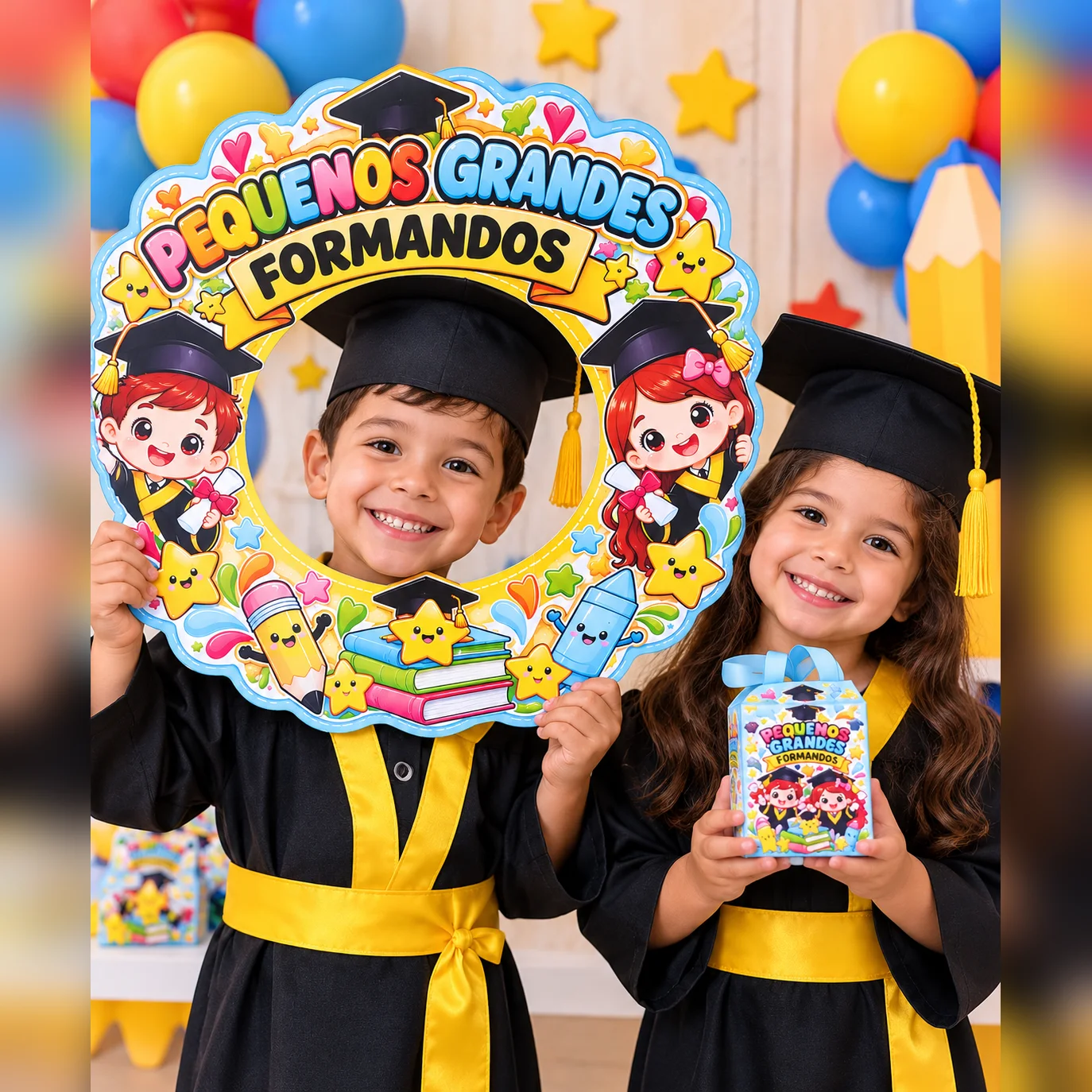 Mini Kit Formatura Infantil – Moldura e 3 Lembrancinhas em PDF — Alfabetização para Educação Infantil: Mini Kit Formatura…