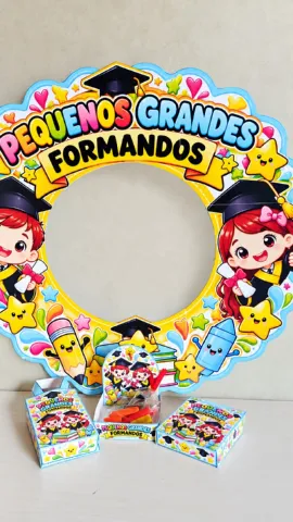 Mini Kit Formatura Infantil – Moldura e Lembrancinhas — amostra 1: Mini kit digital para celebrar a Formatura Infantil com…
