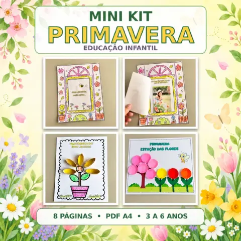 Mini Kit Primavera para Educação Infantil – 8 Páginas + Lembrancinha — capa do material