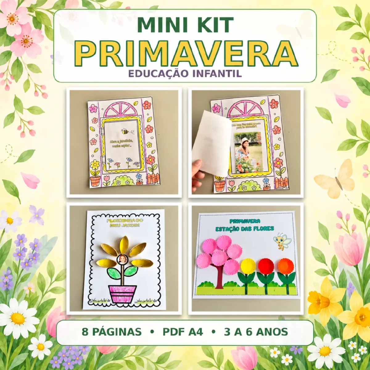 Mini Kit Primavera para Educação Infantil – 8 Páginas + Lembrancinha — Alfabetização para Educação Infantil: Mini Kit…
