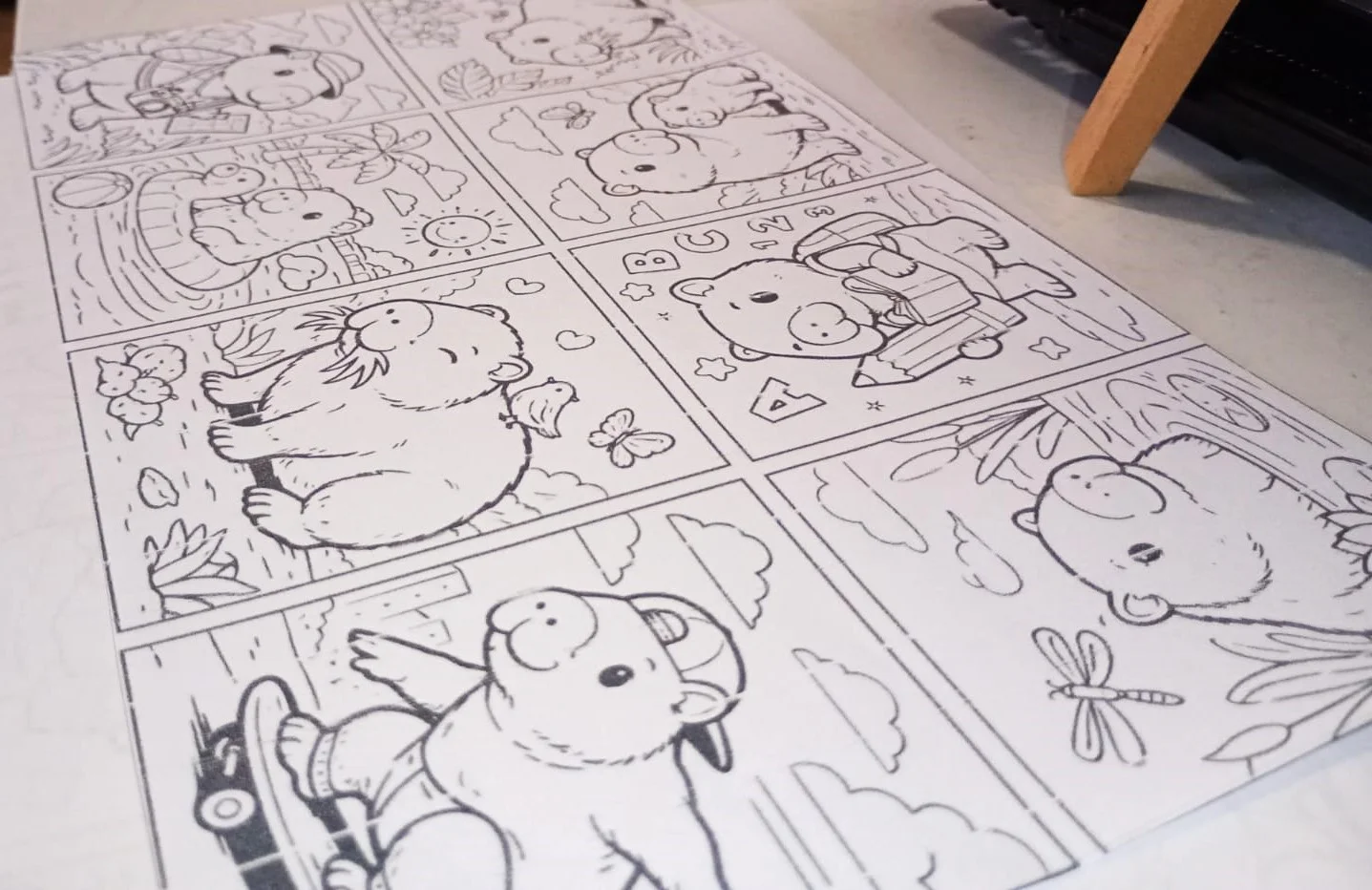 MINI LIVRETO PARA COLORIR - CAPIVARA - DIA DAS CRIANÇAS — amostra 4: Mini livreto de colorir, com o tema de capivaras super…
