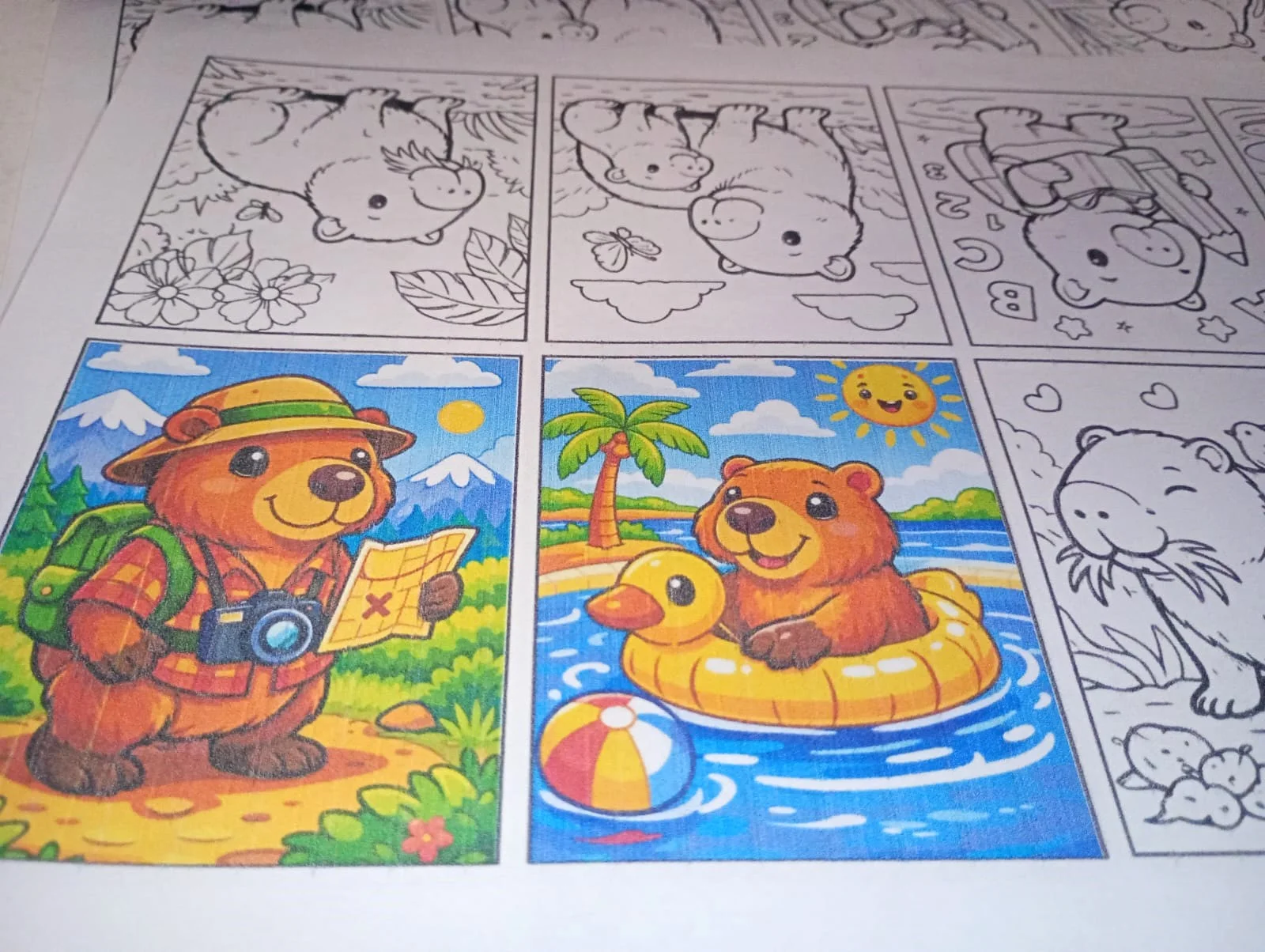 MINI LIVRETO PARA COLORIR - CAPIVARA - DIA DAS CRIANÇAS — amostra 6: Mini livreto de colorir, com o tema de capivaras super…