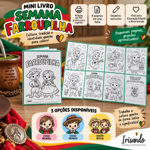 MINI LIVRO SEMANA FARROUPILHA — CULTURA GAÚCHA PARA COLORIR! — amostra 2: Mini livro de colorir sobre a cultura gaúcha, com… MINI LIVRO SEMANA FARROUPILHA — CULTURA GAÚCHA PARA COLORIR! — amostra 2: Mini livro de colorir sobre a cultura gaúcha, com…