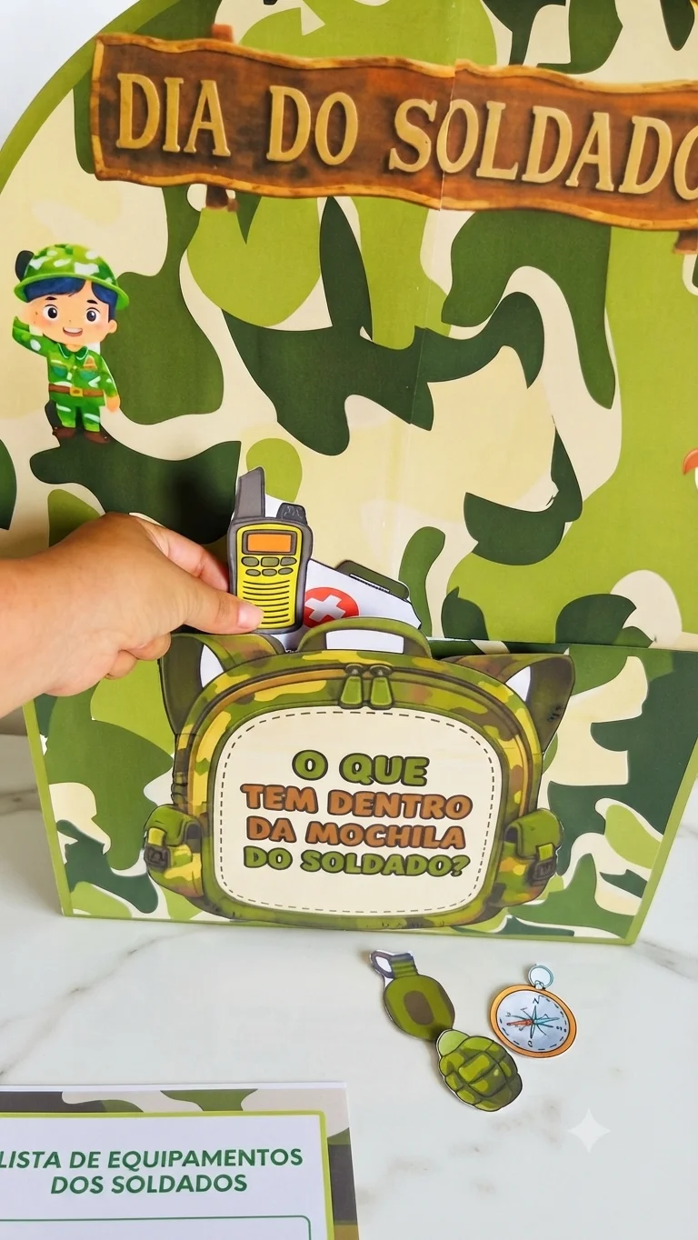Mini Painel Dia do Soldado para Imprimir | Mochila Interativa em PDF — amostra 1: Transforme o Dia do Soldado em um momento… Mini Painel Dia do Soldado para Imprimir | Mochila Interativa em PDF — amostra 1: Transforme o Dia do Soldado em um momento…