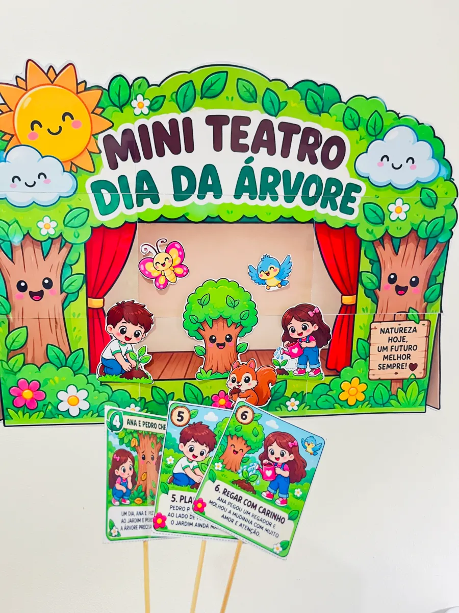 Mini Teatro Dia da Árvore: Educação Infantil Anos Iniciais — amostra 1: Um recurso lúdico e pronto para uso, com…