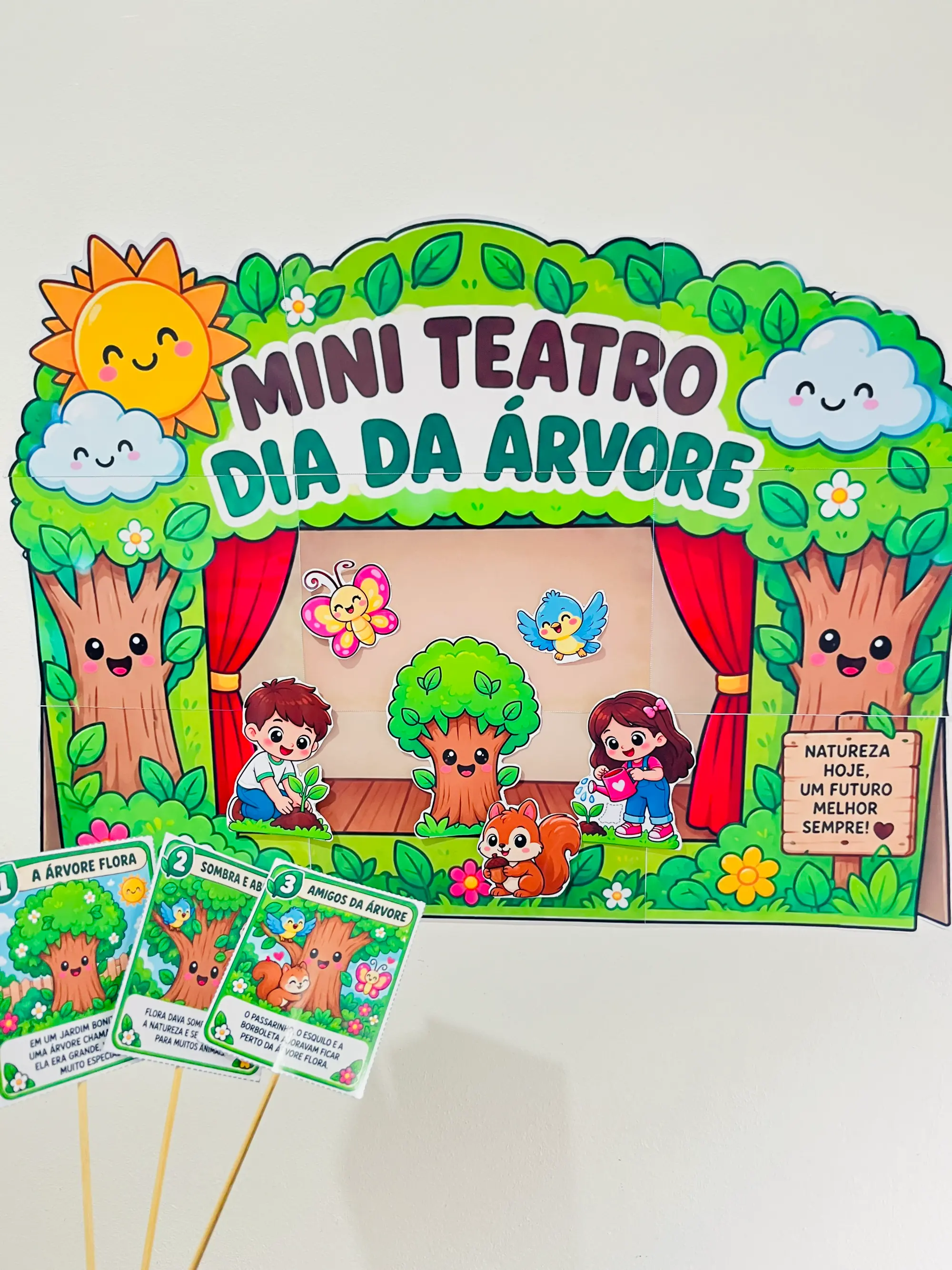 Mini Teatro Dia da Árvore – História Infantil com Palitoches e Atividade de Educação Ambiental — Ciências para Educação…