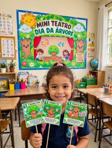 Mini Teatro Dia da Árvore - Painel + Personagens — amostra 2: 🌱 Amor e cuidado com a natureza