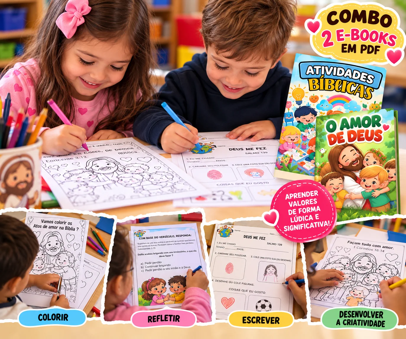 Ministério Infantil: 2 E-books de Atividades Bíblicas para Crianças — amostra 1: O que está incluso Ministério Infantil: 2 E-books de Atividades Bíblicas para Crianças — amostra 1: O que está incluso