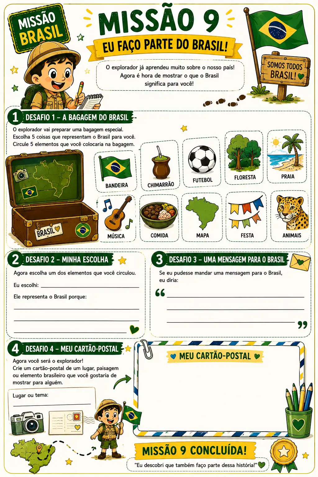 Missão Brasil – 10 Atividades Lúdicas | 2º e 3º Ano — amostra 2: Uma aventura pedagógica com 10 missões para aprender sobre…