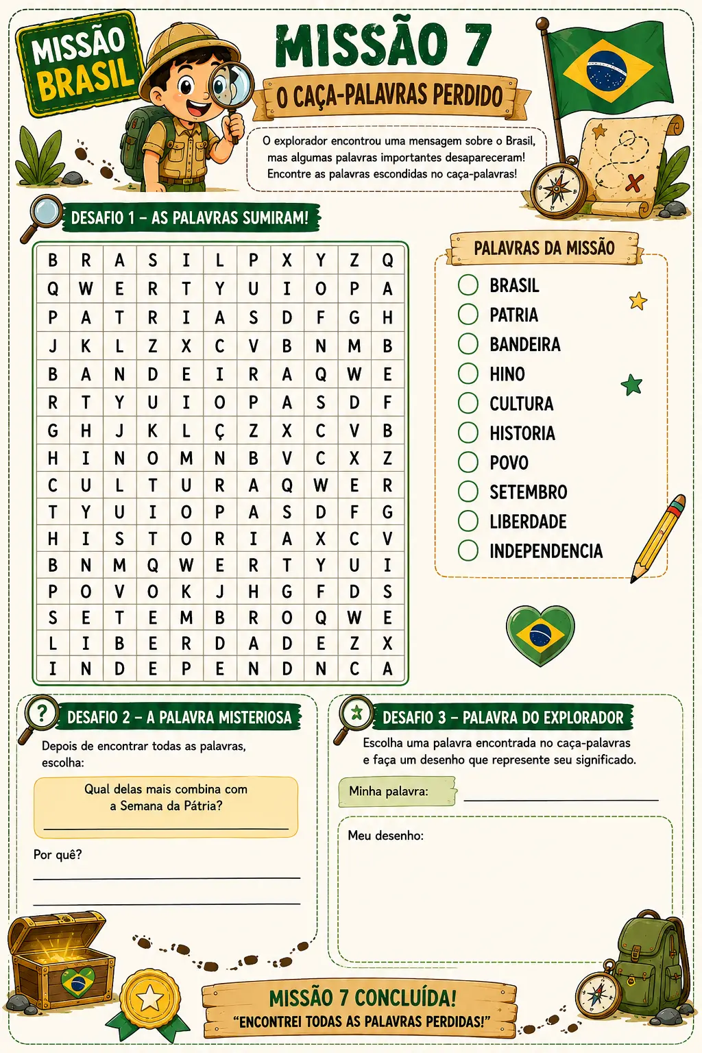 Missão Brasil – 10 Atividades Lúdicas | 2º e 3º Ano — amostra 3: Uma aventura pedagógica com 10 missões para aprender sobre…