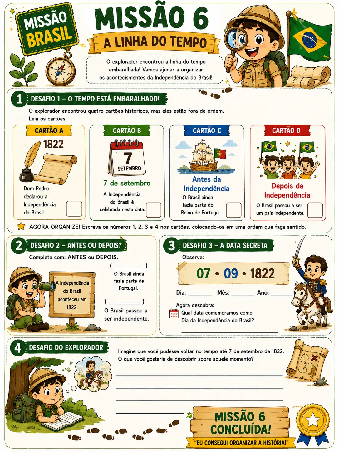 Missão Brasil – 10 Atividades Lúdicas | 2º e 3º Ano — amostra 4: Uma aventura pedagógica com 10 missões para aprender sobre…